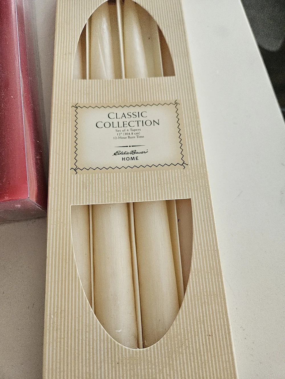 Eddie Bauer Cost Plus World Market Taper Candle Set - Red, Green, Ivory